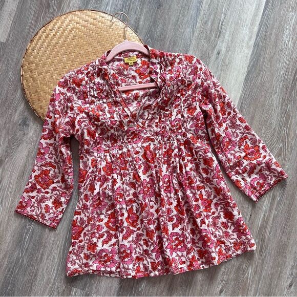 Roberta‎ roller rabbit signature beaded cotton blouse - Picture 1 of 8